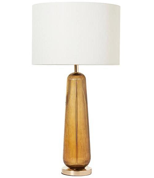 Fingal Fluted Glass Table Lamp Amber 87x45cm