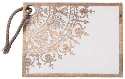 Frieze Wooden Carved Cutting Board with Resin Inlay 36x27cm