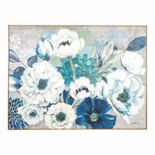 Galleries Blue and White Floral Collection Framed Canvas 160x120cm