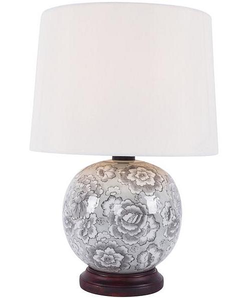 Jaded Garden Round Ceramic Table Lamp 46cm