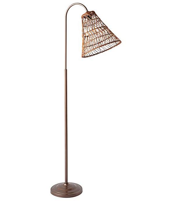 Lareina Rattan Woven Bell Shade Floor Lamp 150x40cm