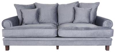 Lisette 3.5 Seater Velvet Deep Sofa Aura Storm