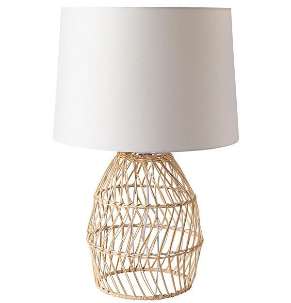 Lucille Rattan Woven Natural/Cream Table Lamp 45x34cm