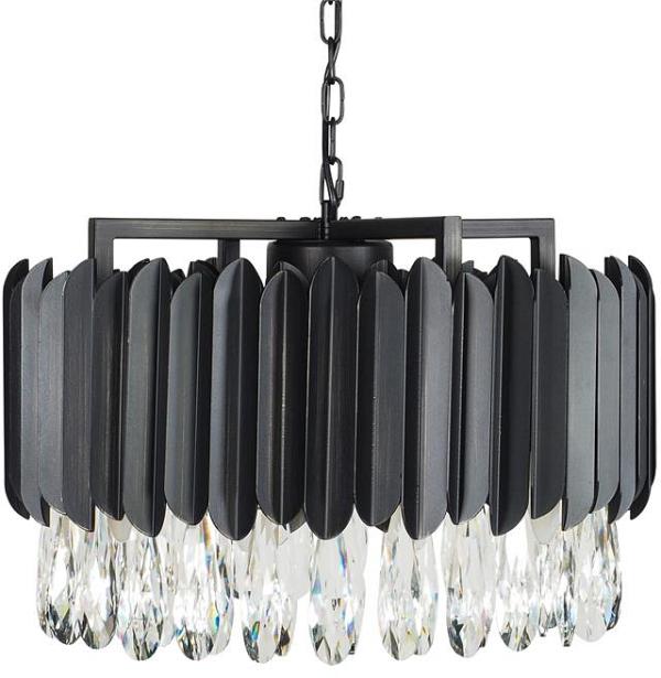 Mirabel Black 10 Light Crystal Glass Chandelier