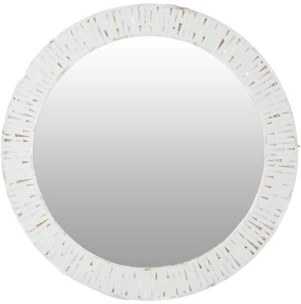 Mother Of Pearl White Round Frame Mirror 76x2.50cm