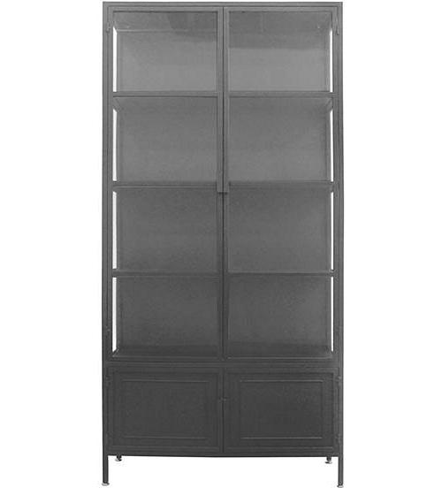 Nero 4 Door Display Cabinet 201 x 92cm Black