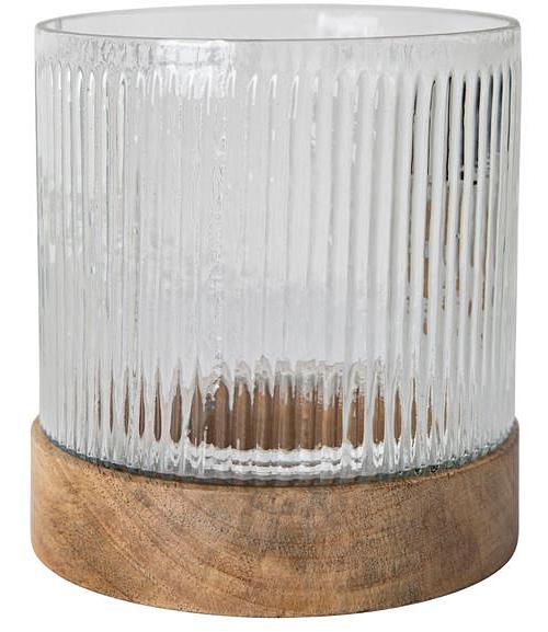 Ribbed Candle Holder 14x13x13cm
