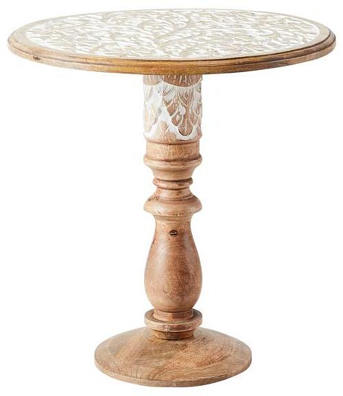 Round Carved Pedestal Table 56x53x53cm