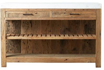 Valaro 150 Marble & Reclaimed Timber Double Kitchen Workbench