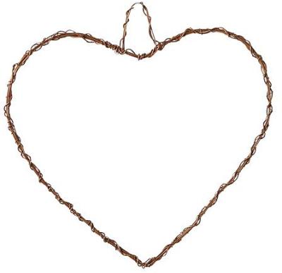 Wire Heart Copper Large 19x20cm
