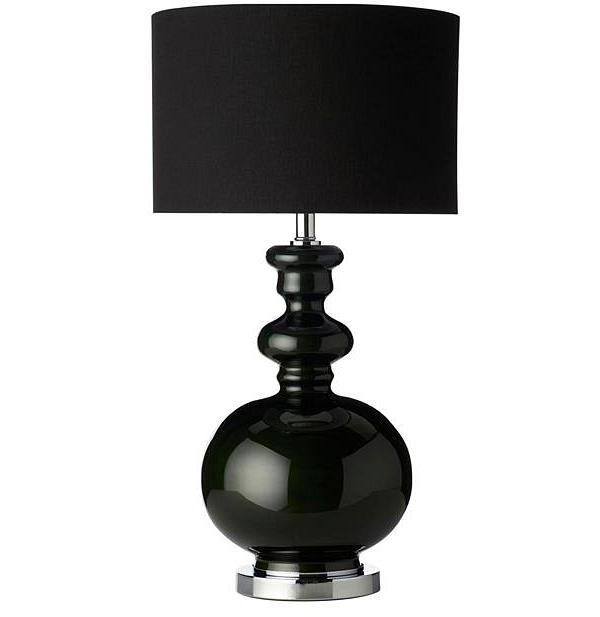 Wyatt Black Green Glass Table Lamp 73cm