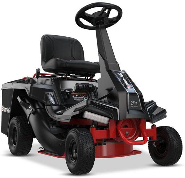 BAUMR-AG 24 Ride On Lawn Mower, Lithium Electric Start System, 6HP 224cc, 5 Cut Heights, Catcher and Mulch Kit