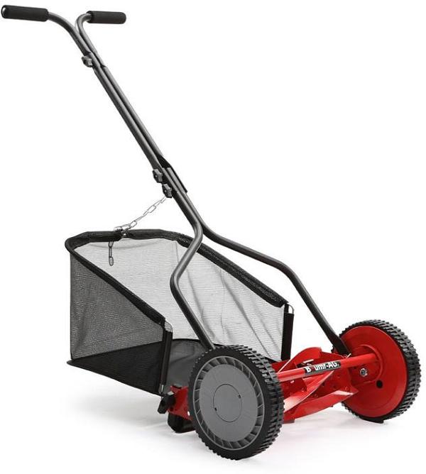 BAUMR-AG 350MX 14 Manual Reel Push Lawn Mower, w/ Catcher, 5 Height Settings