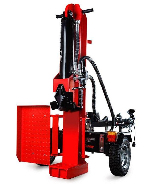 BAUMR-AG 65 Tonne Petrol Hydraulic Wood Horizontal and Vertical Towed Log Splitter with Detachable 4-Way Wedge - HPS800
