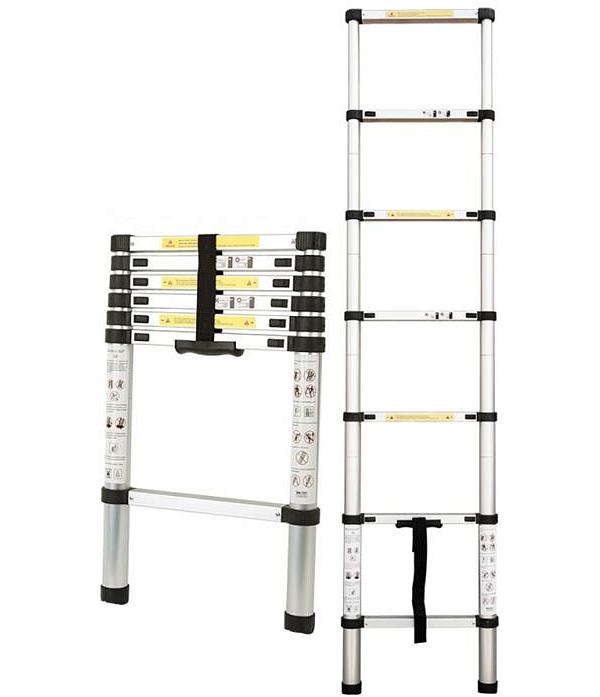BULLET 2m Telescopic Aluminium Ladder Alloy Extension Extendable Steps Multi Adjustable