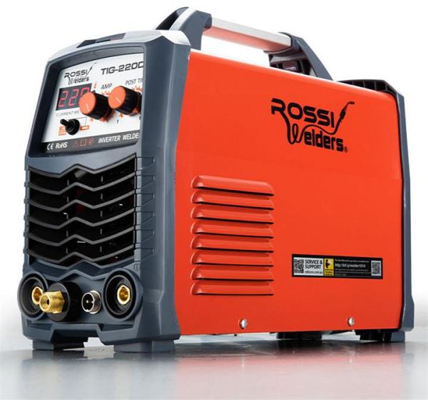 ROSSI 220 Amp GTAW Stick Gas Tungsten Arc Portable Inverter TIG Welder, with Accessories
