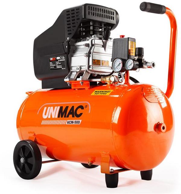 UNIMAC Portable Electric Air Compressor, 50L 3HP Direct Drive, Includes 5pc Air Tool Kit