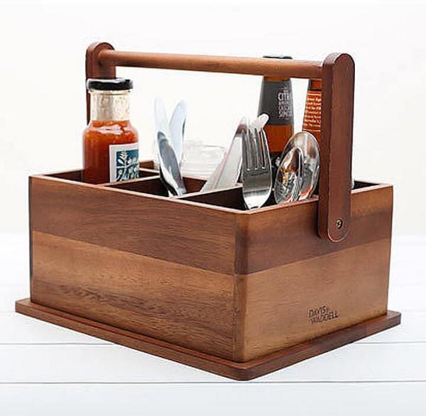 Davis & Waddell Acacia Wood BBQ Caddy