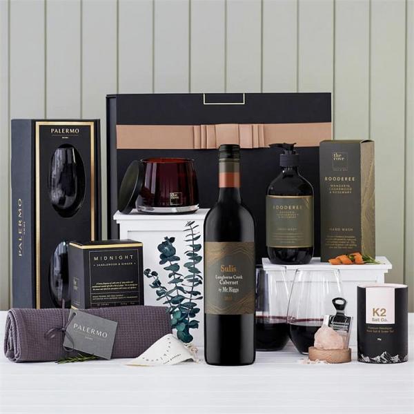 Indulgent Home Essentials with Red Wine Hamper