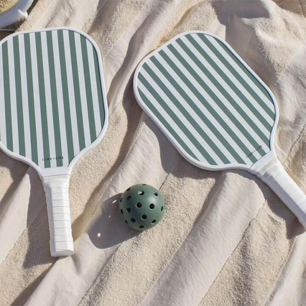 Olive Stripe Pickle Ball Set