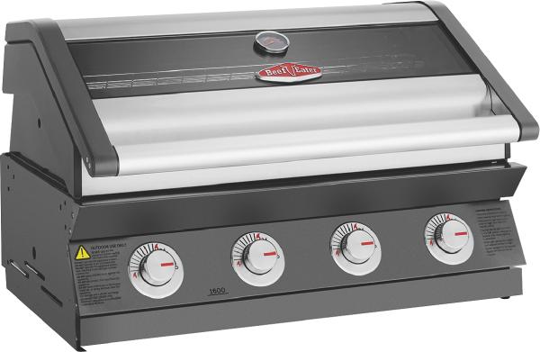 BeefEater BBG1640DA BeefEater 1600 Series Dark 4 Burner Built In BBQ w/ Cast Iron Burners & Grills - Body Only