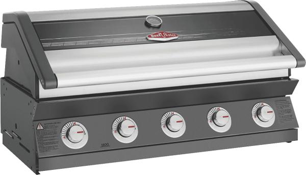 BeefEater BBG1650DA BeefEater 1600 Series Dark 5 Burner Built In BBQ w/ Cast Iron Burners & Grills - Body Only