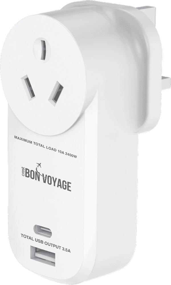 Bon Voyage PWW14019 Bon Voyage Travel Adaptor AU to UK (2 USB Ports)