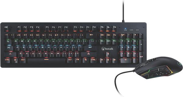 Bonelk ELK-61008-R Bonelk Gaming Full Size RGB LED Keyboard + Mouse (Black)