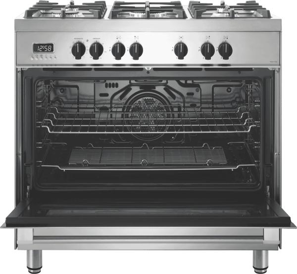 DeLonghi DEF908S DeLonghi 90cm Dual Fuel Upright Cooker Stainless Steel