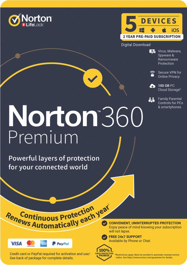 Norton AUSYMGG21 Norton 360 Premium Internet Security (5D 24M)