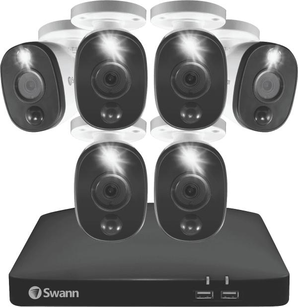 Swann SWDVK-846806WL-AU Swann 1080p 6 Camera DVR Kit with 6 Warning Light