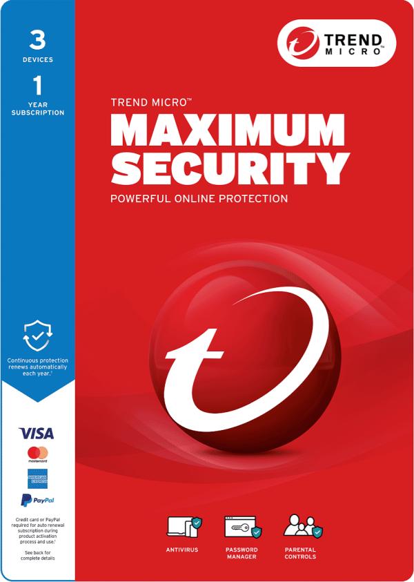 Trend Micro AUTMALL014 Trend Micro Maximum Security (3 Device 1 Year)