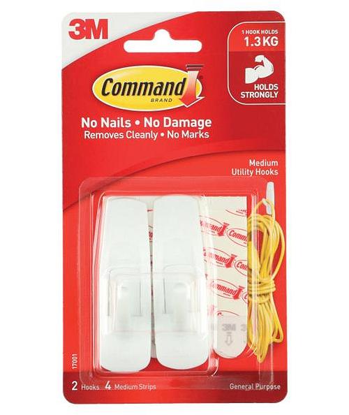 Command 17001 Medium Hooks 2-Pack - Box of 6