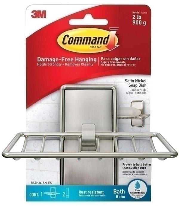 Command BATH34-SN-ES Satin Nickel Soap Dish - Box of 2