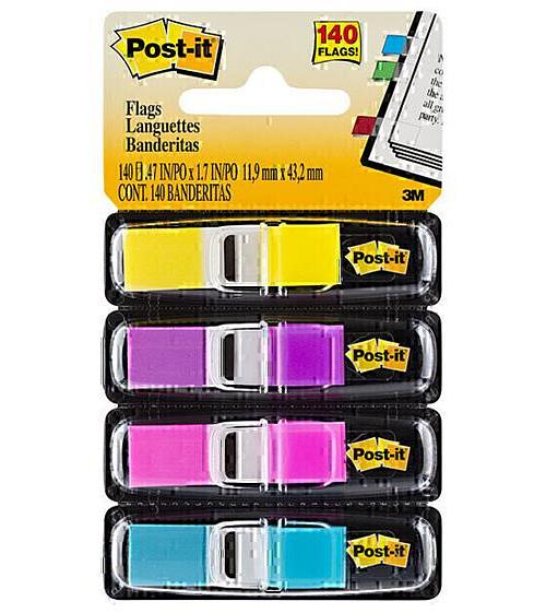 Post-It Mini Flags Bright Colours 12 x 45mm 4-Pack - Box of 6