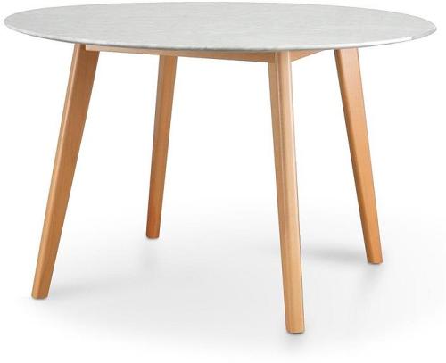 Aron 120cm Round Marble Dining Table - Natural Base by Interior Secrets - AfterPay Available