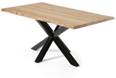 Arya 1.8m Natural Oak Dining Table - Black by Interior Secrets - AfterPay Available