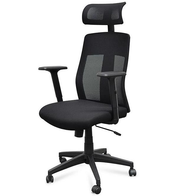 Benson Mesh Fabric Office Chair With Head Rest - Black by Interior Secrets - AfterPay Available