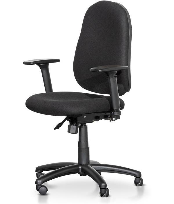 Brent High Back Fabric Office Chair - Black by Interior Secrets - AfterPay Available