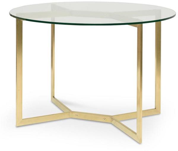 Cannon 1.2m Round Glass Dining Table - Gold Base by Interior Secrets - AfterPay Available