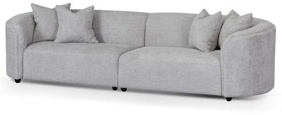 Carissa 4 Seater Sofa - Light Grey Fleece by Interior Secrets - AfterPay Available