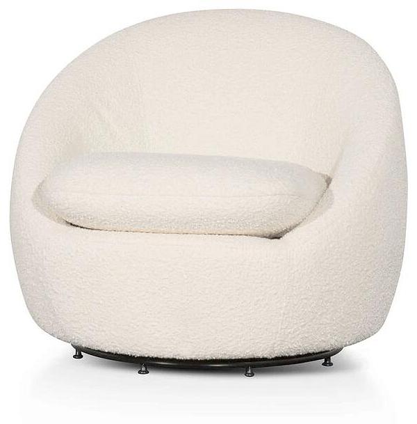 Carroll Lounge Chair - Ivory White Boucle - Last One by Interior Secrets - AfterPay Available