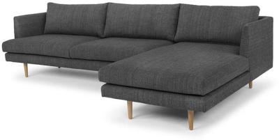 Denmark 3 Seater Fabric Sofa With Right Chaise - Metal Grey by Interior Secrets - AfterPay Available