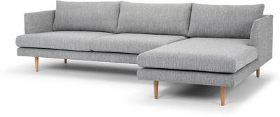 Denmark 3 Seater Right Chaise Fabric Sofa - Graphite Grey with Natural Legs by Interior Secrets - AfterPay Available
