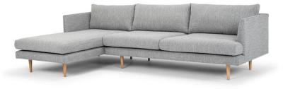 Denmark 3 Seater With Left Chaise Fabric Sofa - Graphite Grey with Natural Legs by Interior Secrets - AfterPay Available