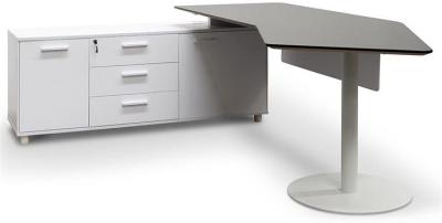 Elite 2.52m Executive Office Desk Left Return - Black - Last One by Interior Secrets - AfterPay Available