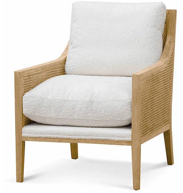 Ex Display - Ayala Rattan Arm Chair - Ivory White Boucle by Interior Secrets - AfterPay Available