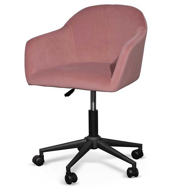Ex Display - Enoch Blush Velvet Office Chair - Black Base by Interior Secrets - AfterPay Available