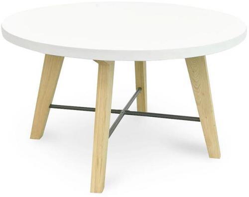 Ex Display - Hogan 1.4m Round Dining Table - White Top - Natural by Interior Secrets - AfterPay Available