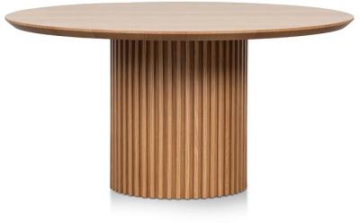 Ex Display - Marty 1.5m Wooden Round Dining Table - Natural by Interior Secrets - AfterPay Available